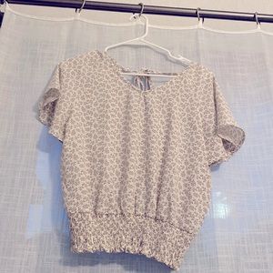 White blouse w/ cream florals